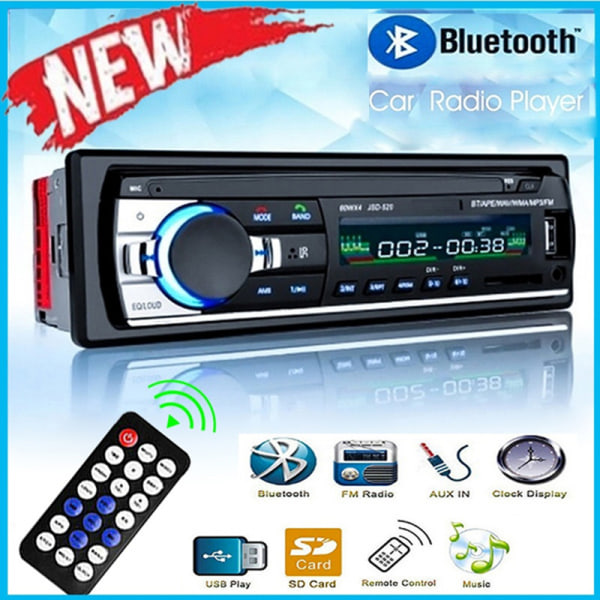 IC 12V Bilstereo Radio Fjärrkontroll Digital Bluetooth eller Musikk M
