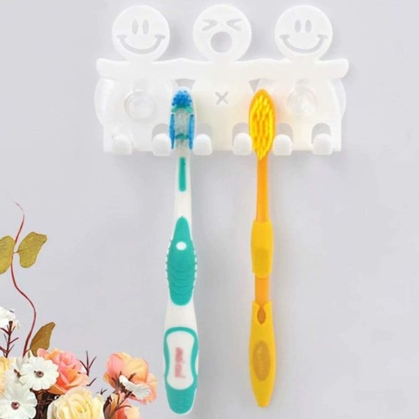 IC Söt tandborsthållare med sugkopp för badrumsinredning, One Size