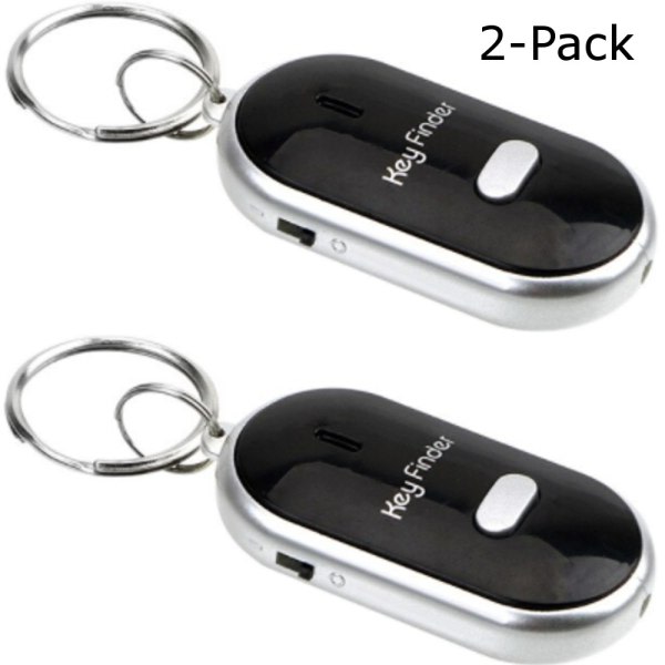 2-Pack Nyckelsökare SVART Keyfinder Nyckelsökare Whistle svart IC