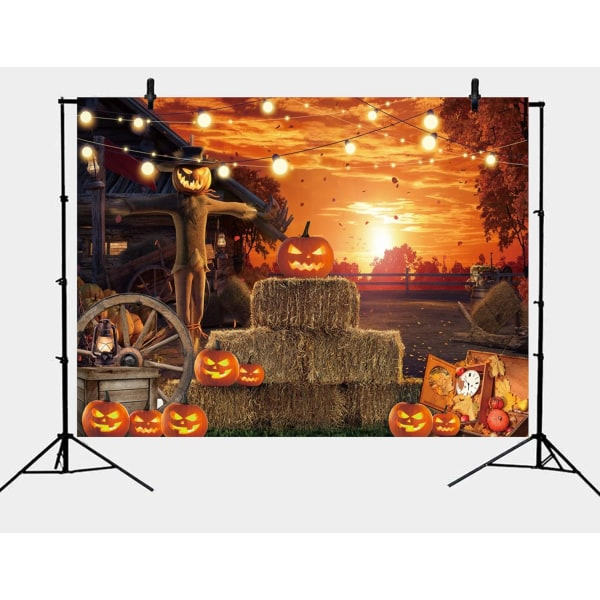 IC Pelottava Halloween-taustakuva valokuvausta varten 7x5FT Halloween-illallisen taustakuva juhliin Synkkä Paholainen Kurpitsa Pelätin Taustakuva Pelottava painajainen