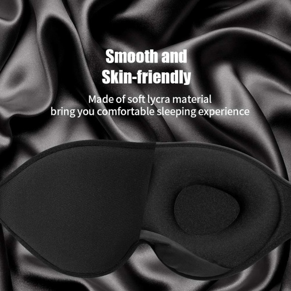 IC Søvnmaske, 3D Silke Mesh Øjenmaske, Åndbar og Komfortabel