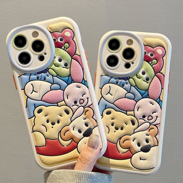 IC Kompatibel med iPhone 14 Pro Sød Case, Kawaii Telefon Case TPU Læder Telefon Zoo Emboss Cartoon Case Blødt Gummi Stødsikkert