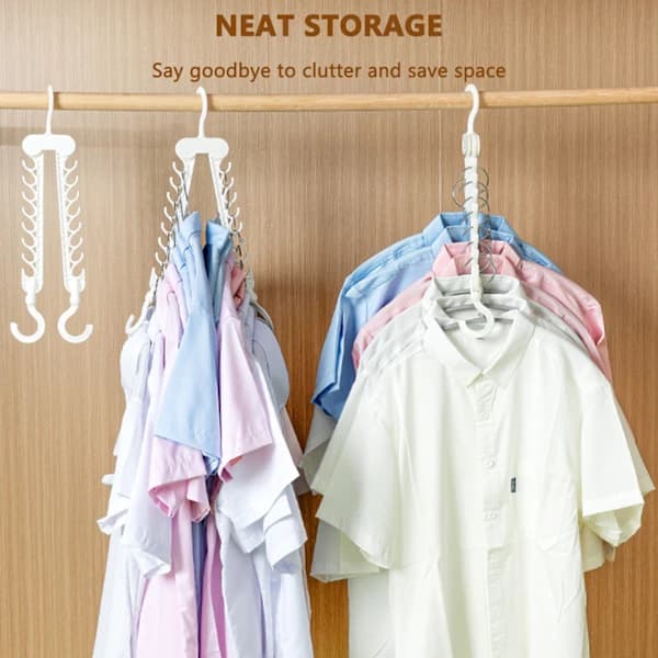Foldable Clothes Hanger with Multi Wet and Dry, Dual Function, Anti-Drip Hanger for Wardrobes, Home, White White White