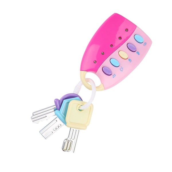 IC Baby Smart Key Fjernkontroll Bilkontroll Musikk Leketøy for Barn Utdanningsleker Rosa