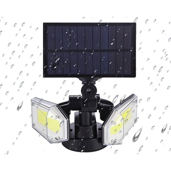 IC Solvägglampa, dubbelhuvud roterande rörelsedetektor regntät solbelysning