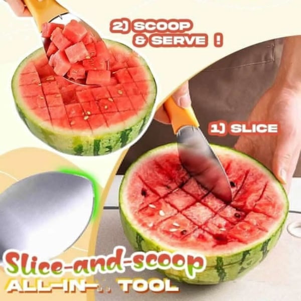 Multifunktionell mangoskärare skopsked, rostfritt stål mangoskärare sked med halkfritt handtag, praktisk 2 pcs