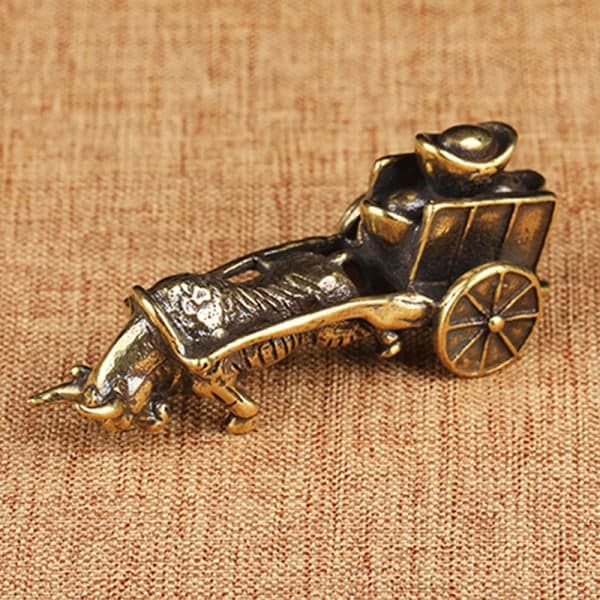 IC 1. Koppar Oxvagn Figurer Miniatyr Staty Skrivbordsdekor Ho