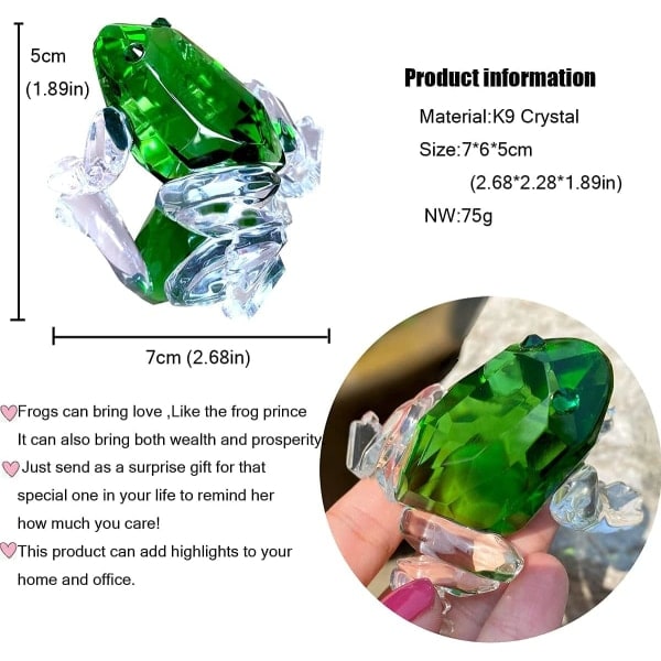 IC Liten Kristallgroda Figur Samling Glas Djur Pappersvikt