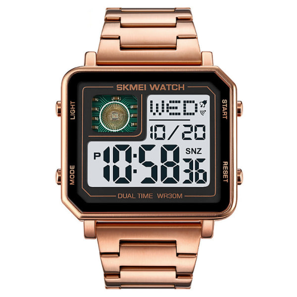 IC Herrarmband av kvartsklocka med multifunktions 24H kalenderläder Armbandsur