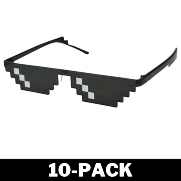 Black Thug Life Glasses Meme Sunglasses Pixel 16bit Black 1-Pack 1-Pack 1-Pack
