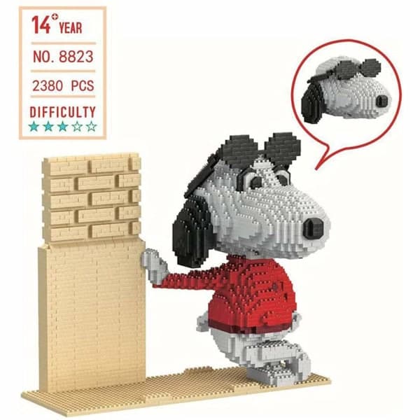 IC 3D-pussel slott - Mikrobyggstenar tecknad hundmodell 3D