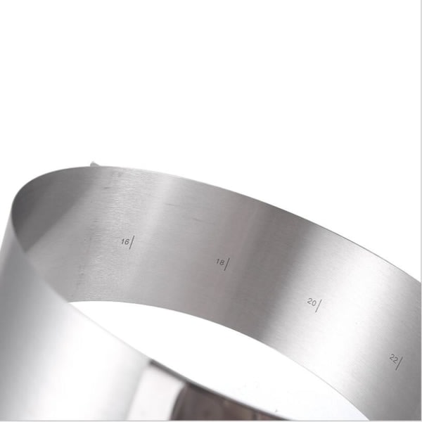 Justerbar tårtring - rostfritt stål - clips för fixering - robust springform, matt silver