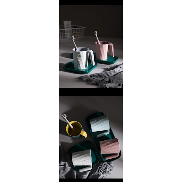 1-pack Creative Simple Mouthwash Cup INS Striped Non-slip Water