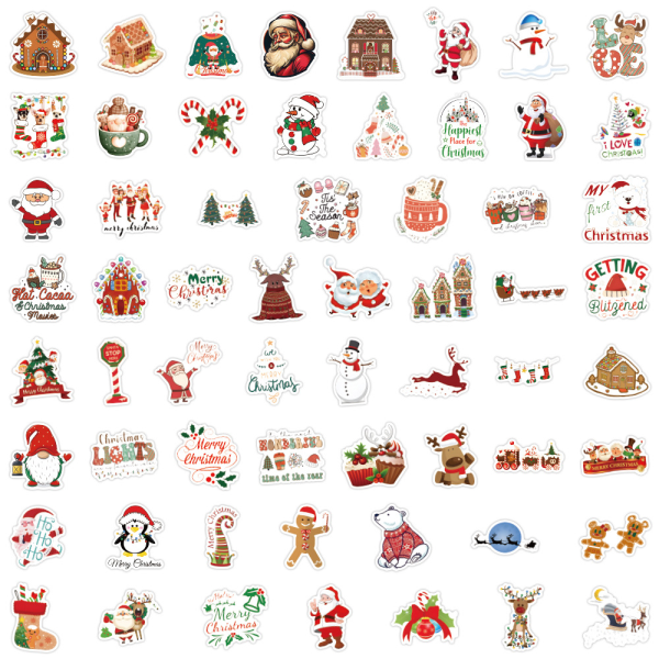 IC 120 Christmas Doodle klistermerke bagage mobiltelefon personlig klistermerke