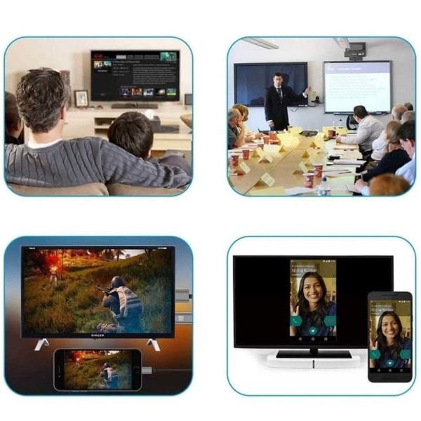 IC iPhone-yhteensopiva Lightning-HDMI-kaapeliadapteri 1080P punainen