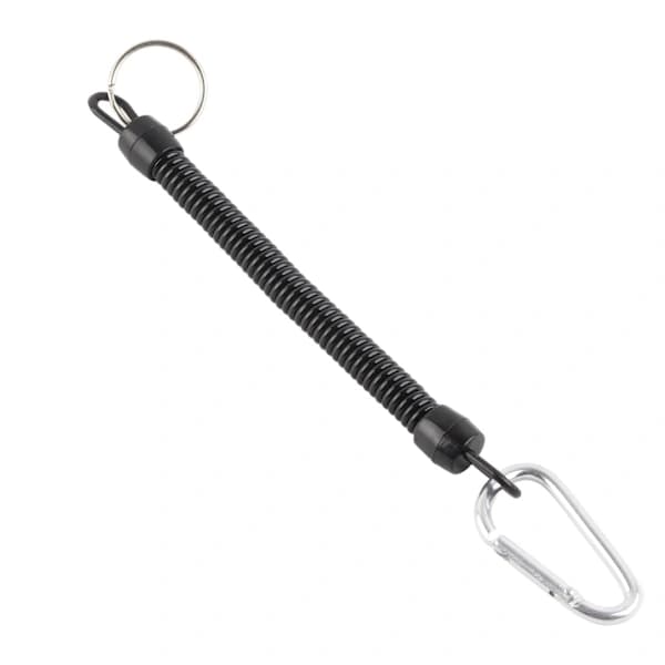 Fishing Lanyards Rope Retractable Safety Spring Coiled Rope Keychain Accessory Black