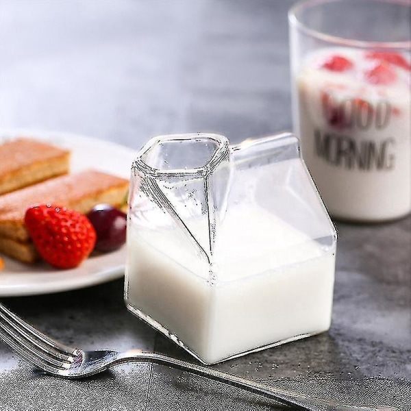 IC Pakke Glas Mælkekarton Klar Mini Flødekande Beholder Vandkoger Kaffe Kop Juiceflaske