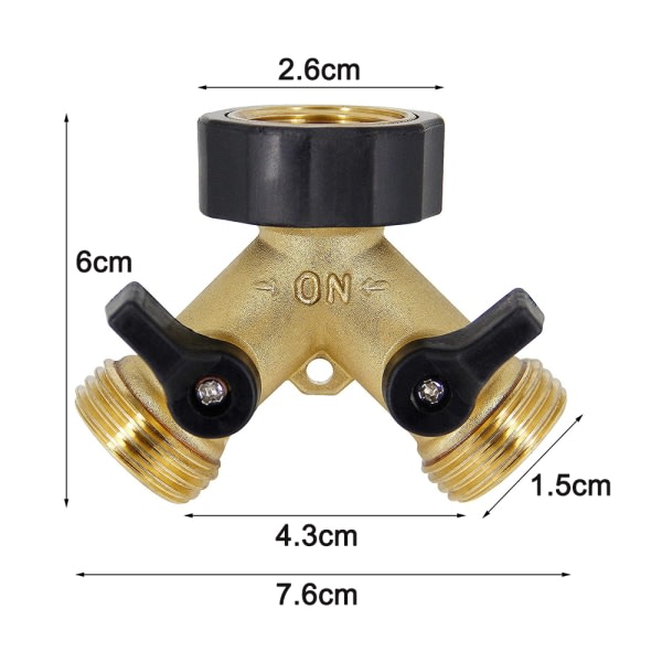 IC 2-tie Y-jakaja sisääntuloletkulle 3/4 tuumaa 2 laitteen liittämiseen Puutarhan vedenjakaja Jakajaliitäntä