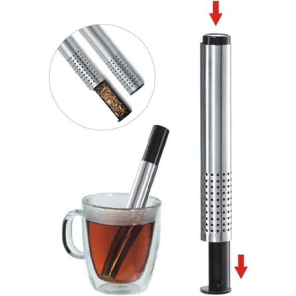 IC Rostfritt stål tesil Stick Tea Infuser Pipe Mesh Tea