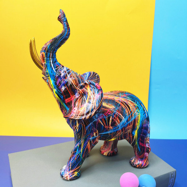 IC Resin Doodle Elephant Sculpture Desktop Ornamenter