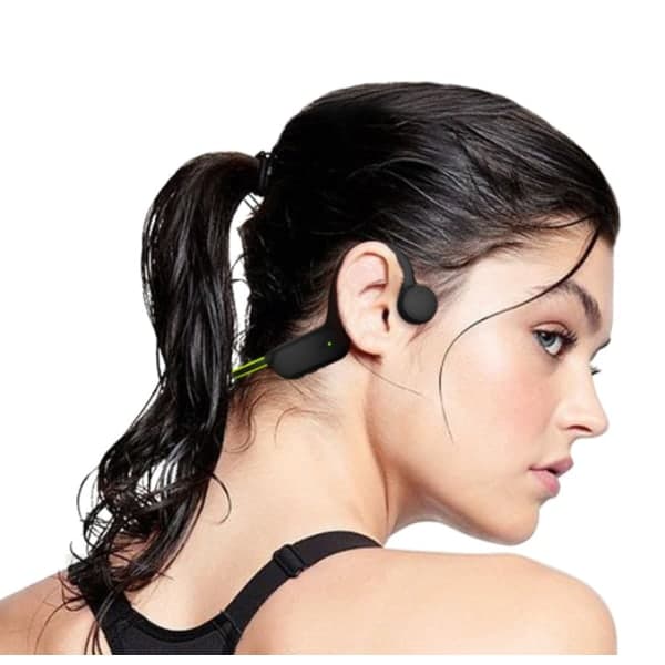 IC Vandtætte Bluetooth 5.0 Knogleledning In-Ear-Høretelefoner (Sorte og Grønne)