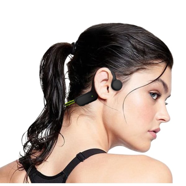 IC Vattentäta Bluetooth 5.0 Bone Conduction In-ear-hørlurar (svart og grønn)