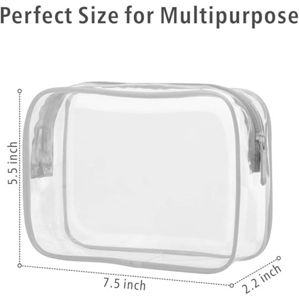 IC Transparent Toalettsak, Reseväska Vit 3-pack