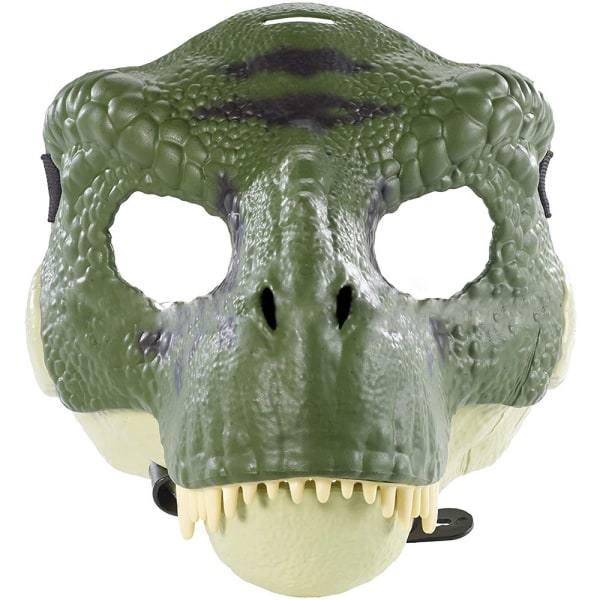 IC Dinosaurie Maske med Åbne Kæber Film-inspireret Realistisk Grøn