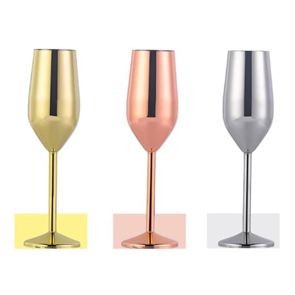 220ml Rustfrit Stål Vin Glas Juice Drink Champa Sølv