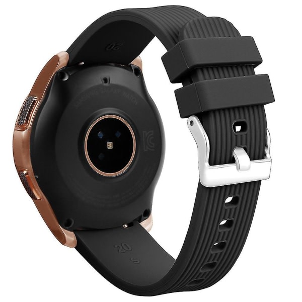 Silikonerstatningsarmbånd Håndledsrem kompatibel med Samsung Galaxy Watch Sm-r810 42mm Sort