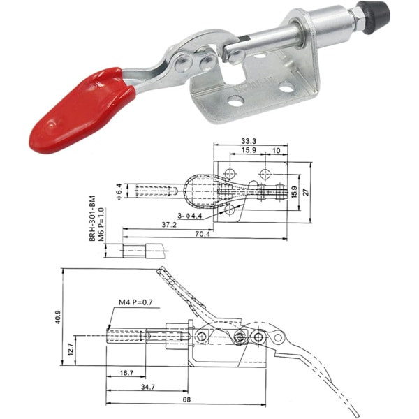 IC 4 st horisontella klämmor, Push-Pull-åtgärd Handverktyg, Snabbkoppling
