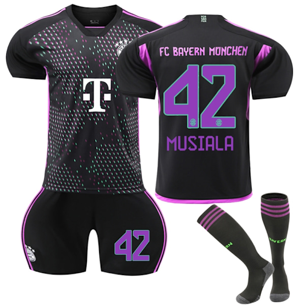Perfekt 2023/24 Bayern Bortedrakt Musiala #42 Fotballdrakt - Perfet V XXL(190-200CM)