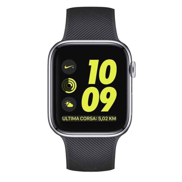 IC Silikon käsivarsinauha Twill Textur Apple Watch 42/44/45/49 mm Svart Svart Svart