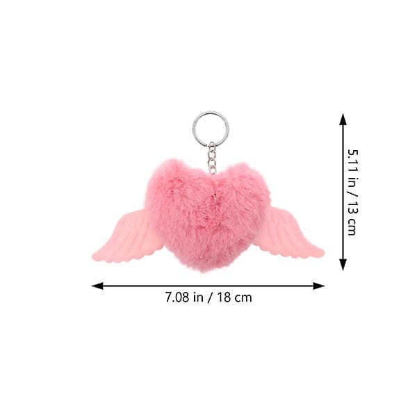 2 stk Engelvinger Hjerteformede Nøgleringe Nøglehæng Taske Ornament Nøgleringe IC