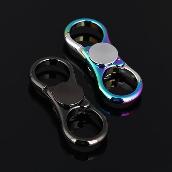 IC Fingertop gyro nøglering dobbeltring bilnøglering charm sort