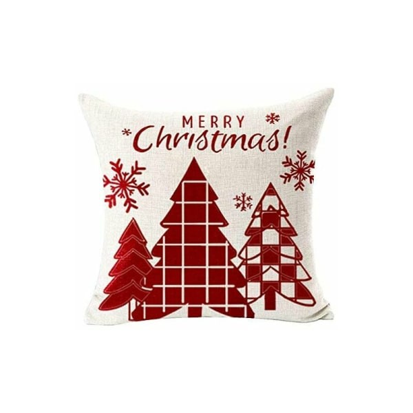 IC Tyynynpäällinen Merry Christmas Set 4 kpl Puuvilla ja Pellava Kotelo Talvi Xmas Hirvi Linna Lumimies 45 x 45 cm