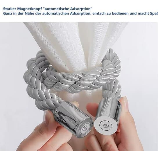 Gardinbindere med spænde, 2/4-pak, uden boring, magnetiske gardinbindere Beige 4 st