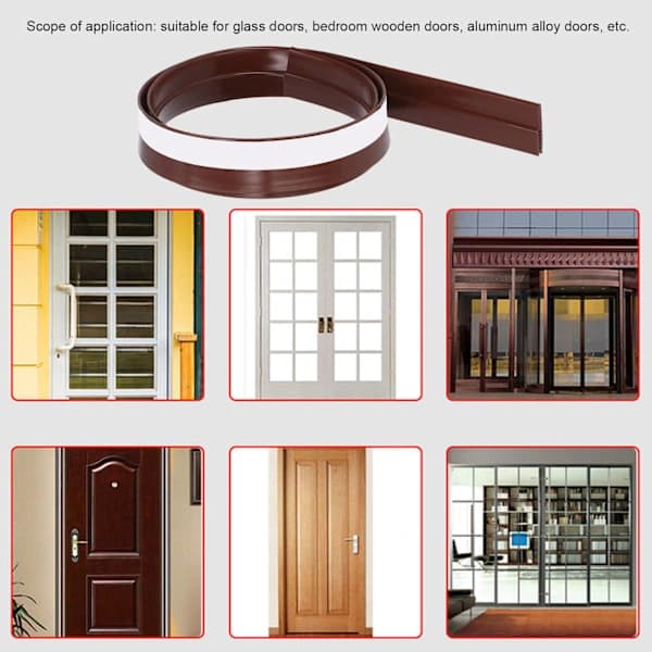 Door Soundproofing 28mm/1.1in Round Hole Silicone Protective Durable Replaceable Easy Sealing Strip for Room Brown