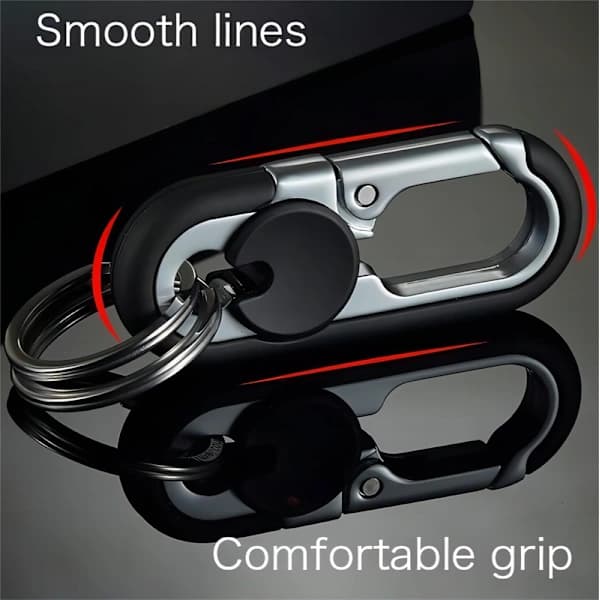 2 pcs Men's Car Keychain Stainless Steel Double Ring Durable Creative Keychain
