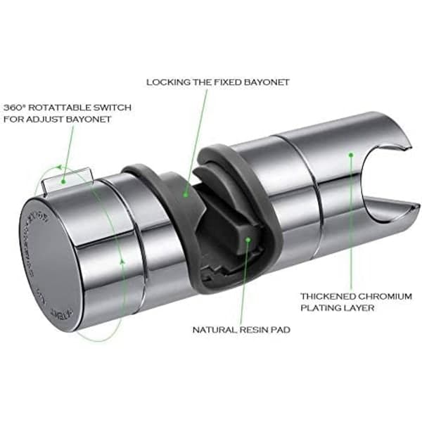 IC Utbytbar Handduschhållare, Förkromad ABS-Duschhållare, Justerbar Diameter 18-25MM