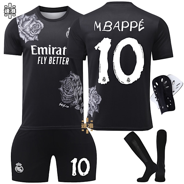 24-25 Real Madrid Y3 Fotbollsset nr 7 C Ronaldo Vinicius 5 Bellingham 10 Mbappe Utan strumpor storlek 7 No socks size 7 No socks size 7 26 yards
