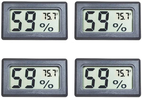 Mini digital termometer hygrometer, inomhustemperatur- och luftfuktighetsmätare med LCD-display, hemrumsmätare, Fahrenheit, 4-pack