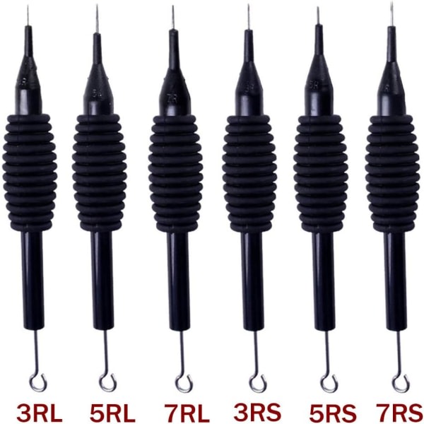 10 stk/sæt tatoveringsnåle med grebhylse, 10 modeller 3RL