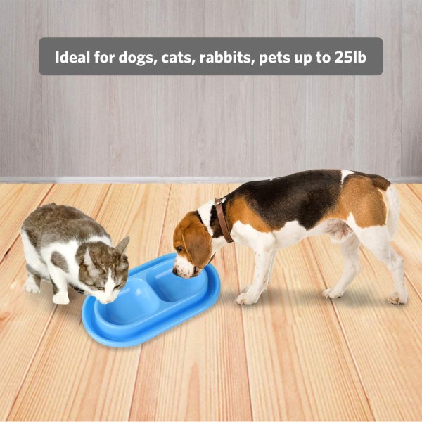 IG Katt Hund Dyrematskål Mat Vann Skåler Skål for små blå