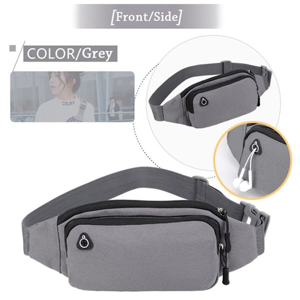 Vyötärölaukku Rintalaukku Varkaudenestolaukku Vedenpitävä grey black
