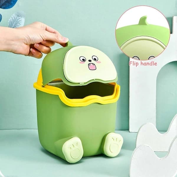 Small Desktop Trash Can with Lid Mini, Cute Desktop Trash Can, Portable Mini Desktop Trash Can with Lid