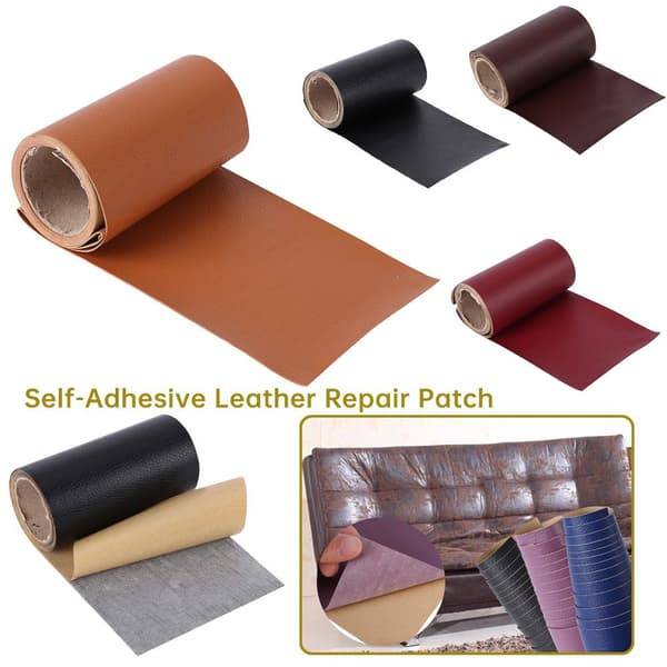 35x137cm Soffa Läder Reparationstejp Självhäftande Plåster dark brown
