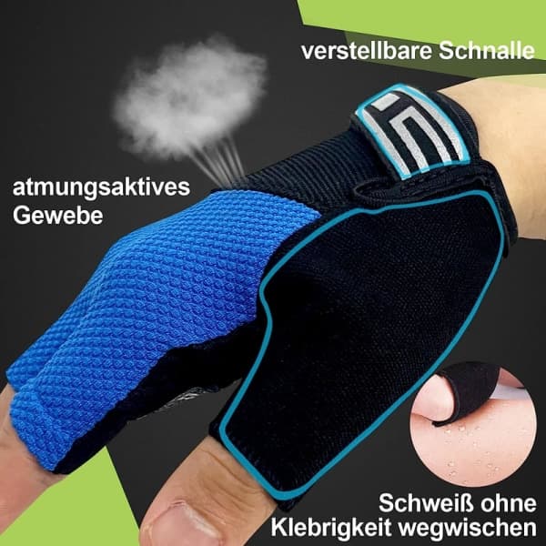 IC Cykelhandskar Halvfinger, Cykelhandskar Kort Finger Sommarcykelhandskar Blå M