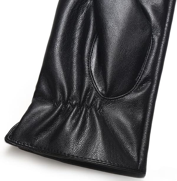 Vinterhandsker til kvinder i syntetisk læder, termiske og vandtætte, elegante til daglig pendling og udendørs aktiviteter, sort
