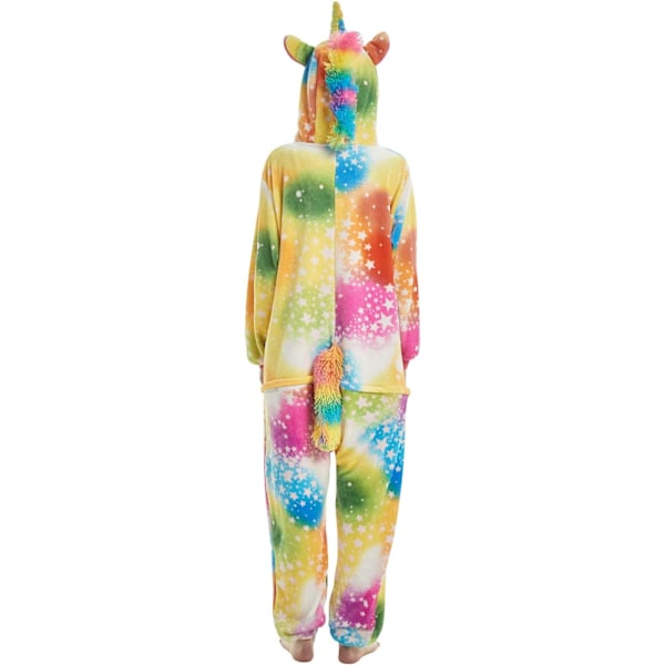 Voksen Unisex Jumpsuit Kostume Dyrekostume Tapdans Kostume Pyjamas Hoodie Nattøj Rollespil Tegneserie 3D Pyjamas Karneval Jul Halloween A-yellow unicorn L